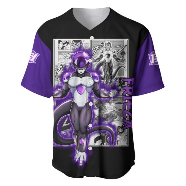 Black Frieza Baseball Jersey Dragon Ball Mix Anime Manga For Men and Women Jezsport.com