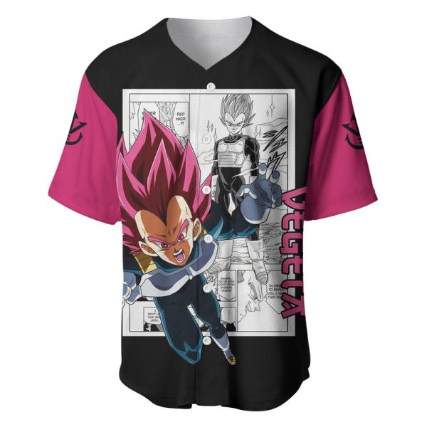 Vegeta God Baseball Jersey Dragon Ball Mix Anime Manga For Men and Women Jezsport.com