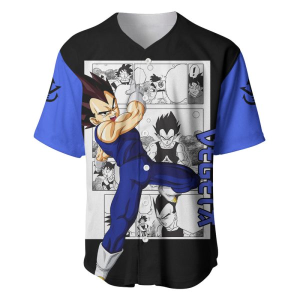 Vegeta Baseball Jersey Dragon Ball Mix Anime Manga For Men and Women Jezsport.com