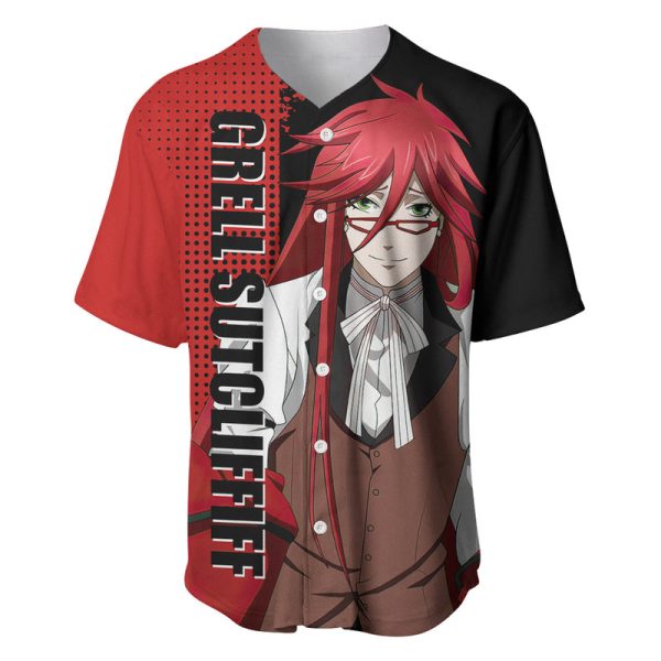 Grell Sutcliff Baseball Jersey Black Butler For Men and Women Jezsport.com