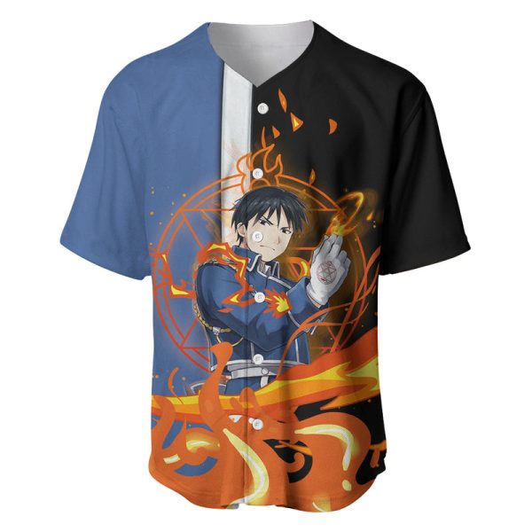 Mustang Roy Fulmetal Achemist Baseball Jersey Anime Style For Men and Women Jezsport.com