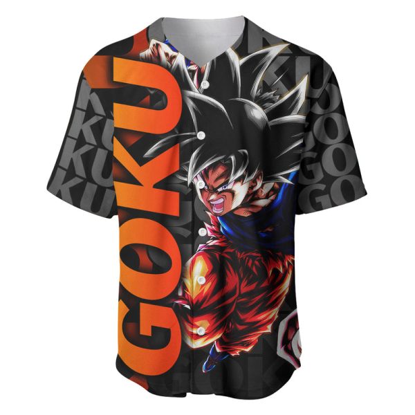 Goku Dragon Ball Baseball Jersey Anime Mix Text Pattern Abstract Style  For Men and Women Jezsport.com