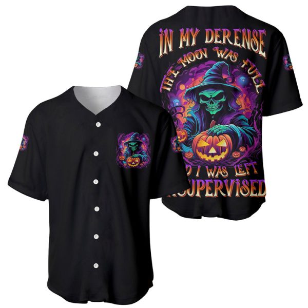 In My Defense I Was Left Unsupervised Halloween Baseball Jersey For Men and Women Jezsport.com