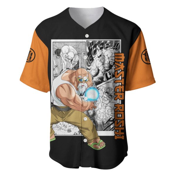 Master Roshi Baseball Jersey Dragon Ball Anime Mix Manga For Men and Women Jezsport.com