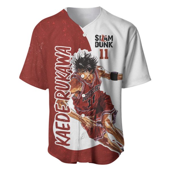 Kaede Rukawa - Slam Dunk - Number 11 Baseball Jersey Anime Mix Manga Style For Men and Women Jezsport.com