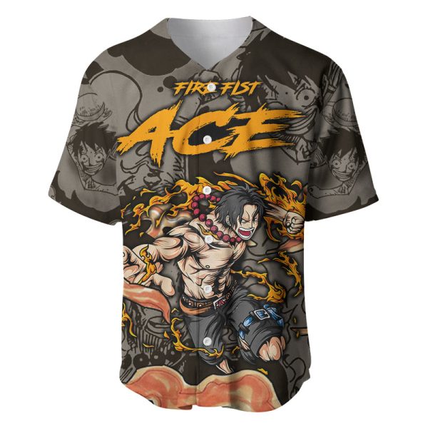 Portgas D.Ace - Fire Fist Of One Piece Baseball Jersey Anime Mix Manga Style For Men and Women Jezsport.com