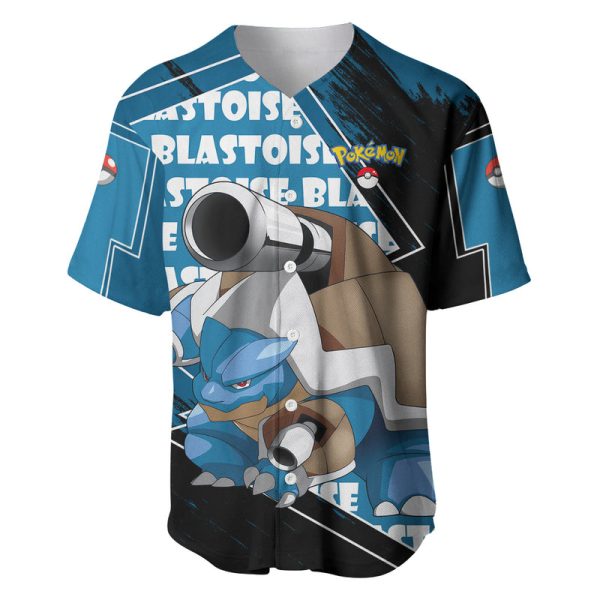 Blastoise - Pokemon Baseball Jersey Grunge Pattern Style For Men and Women Jezsport.com