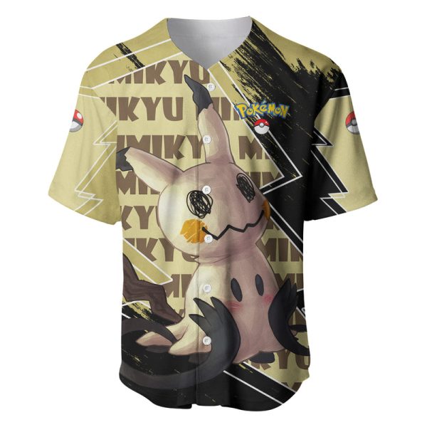 Mimikyu - Pokemon Baseball Jersey Grunge Pattern Style For Men and Women Jezsport.com