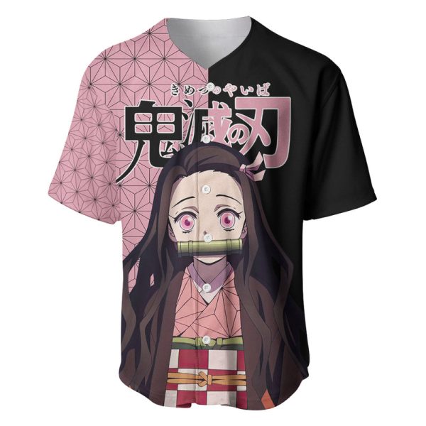 Nezuko Kamado Demon Slayer Baseball Jersey Anime Style For Men and Women Jezsport.com