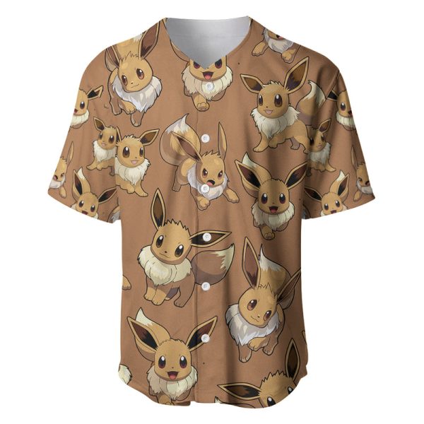 Eevee Pattern Style Baseball Jersey For Men and Women Jezsport.com