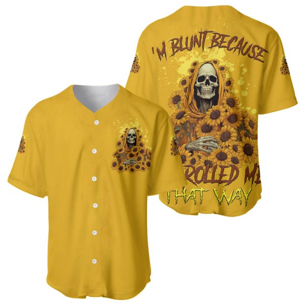 I'm Blunt Because God Rolled Me Sunflower Reaper Baseball Jersey For Men and Women Jezsport.com