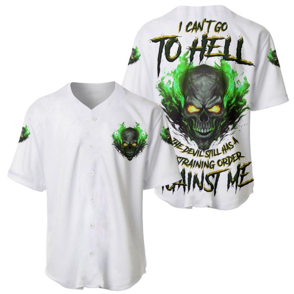 I Can't Go To Hell Fire Eyes Skull Baseball Jersey For Men and Women Jezsport.com