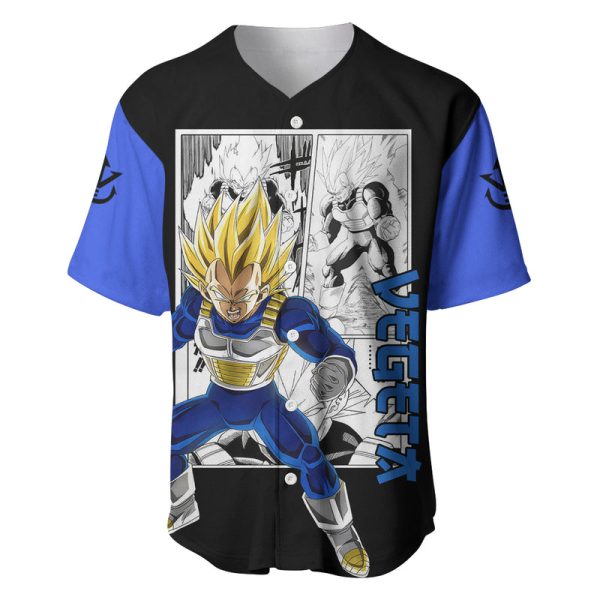 Vegeta Super Saiyan 2 Baseball Jersey Dragon Ball For Men and Women Jezsport.com