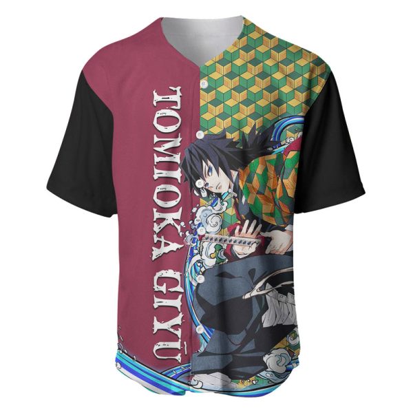 Tomioka Giy - Demon Slayer Baseball Jersey Anime Style For Men and Women Jezsport.com