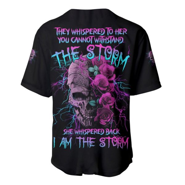 I Am The Storm Skull Rose Baseball Jersey Jezsport.com