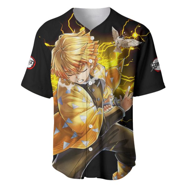 Zenitsu Agatsuma Demon Slayer Baseball Jersey Anime Mix Manga Style For Men and Women Jezsport.com