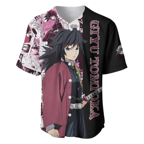 Giyu Tomioka Demon Slayer Baseball Jersey Anime Mix Manga Style For Men and Women Jezsport.com