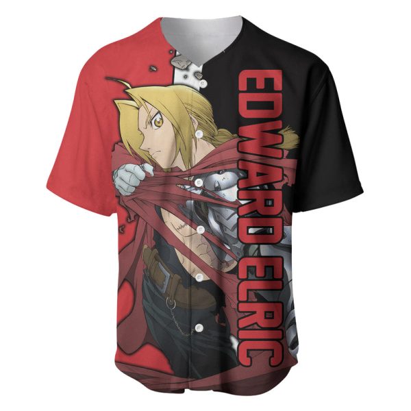 Elric Edward - Fullmetal Alchemist Baseball Jersey Anime Style For Men and Women Jezsport.com