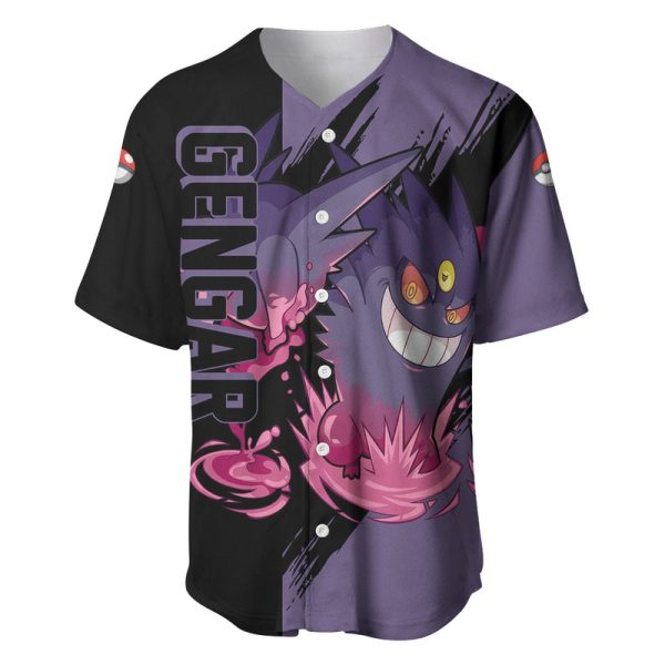 Gengar Shirts Pokemon Anime Baseball Jersey For Men and Women Jezsport.com