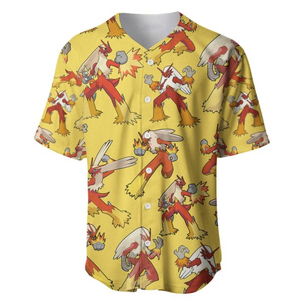 Blaziken Baseball Jersey Pokemon For Men and Women Jezsport.com