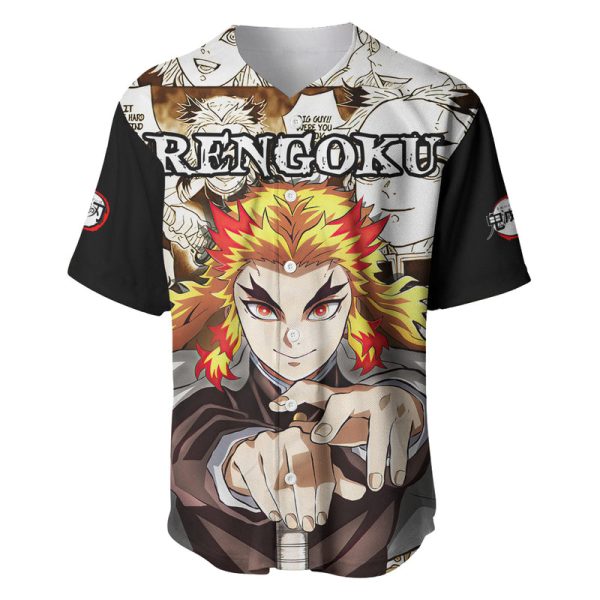 Kyojuro Rengoku Demon Slayer Baseball Jersey Anime Mix Manga Style For Men and Women Jezsport.com