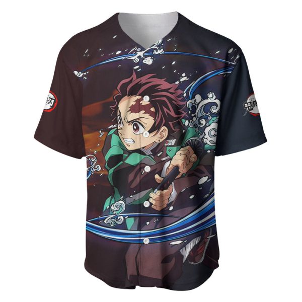 Tanjiro Water and Sun Breathing Demon Slayer Baseball Jersey Anime Style For Men and Women Jezsport.com