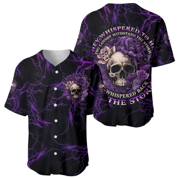 I Am The Storm Rose Skull Baseball Jersey For Men and Women Jezsport.com