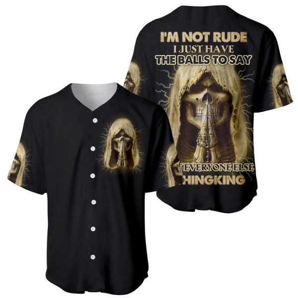 I'm Not Rude I Just Have The Balls Baseball Jersey For Men and Women Jezsport.com