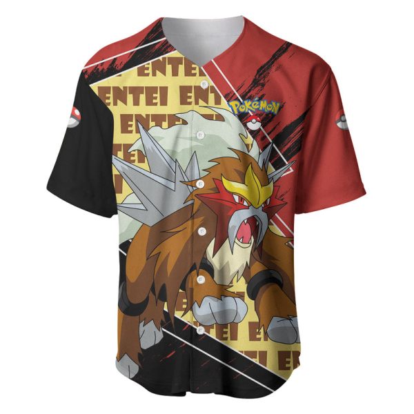 Entei - Pokemon Baseball Jersey Anime Style For Men and Women Jezsport.com