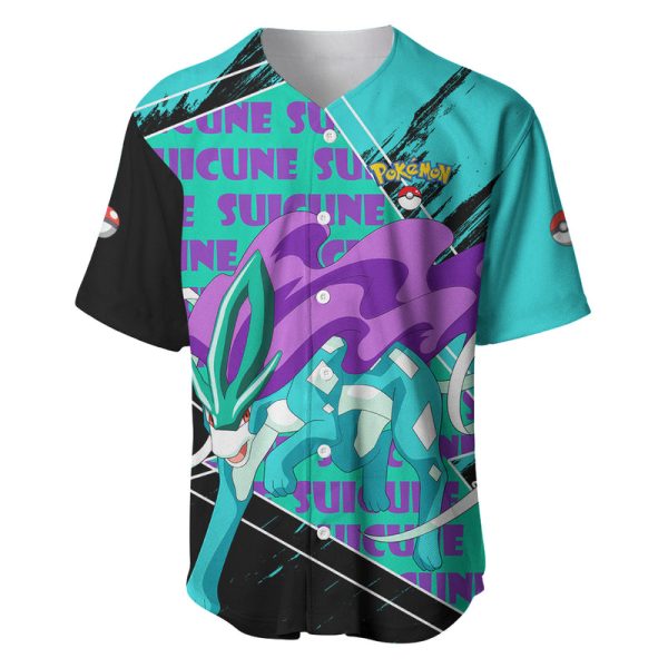 Suicune - Pokemon Baseball Jersey Anime Grunge Pattern Style For Men and Women Jezsport.com