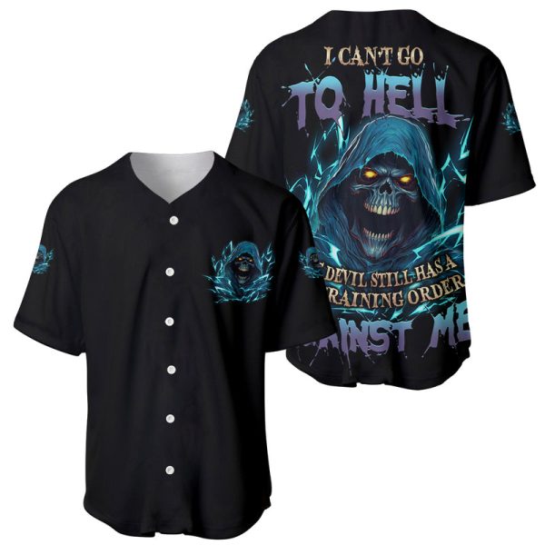 I Can't Go To Hell Mad Reaper Skull Baseball Jersey For Men and Women Jezsport.com