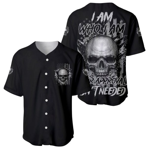 I Am Who I Am Skull Baseball Jersey  For Men and Women Jezsport.com