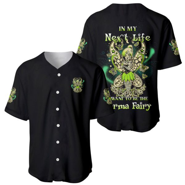 Karma Fairy Skull Baseball Jersey For Men and Women Jezsport.com