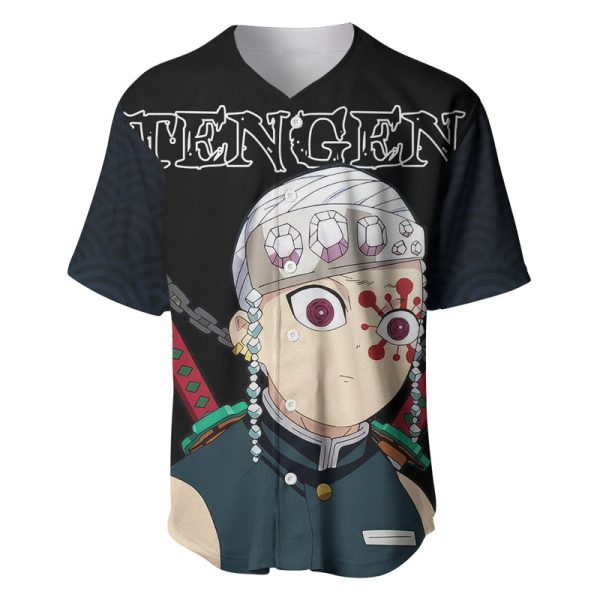 Tengen Uzui Funny Face Baseball Jersey Demon Slayer For Men and Women Jezsport.com