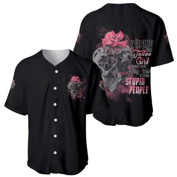 Warning This Tattooed Girl Baseball Jersey For Men and Women Jezsport.com