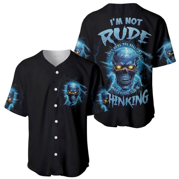 I'm Not Rude Mad Skull Baseball Jersey For Men and Women Jezsport.com