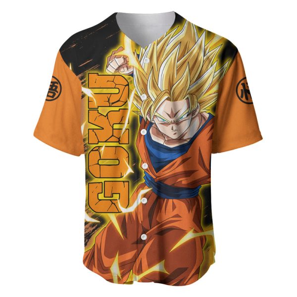 Goku Super Saiyan - Dragon Ball Baseball Jersey Jezsport.com