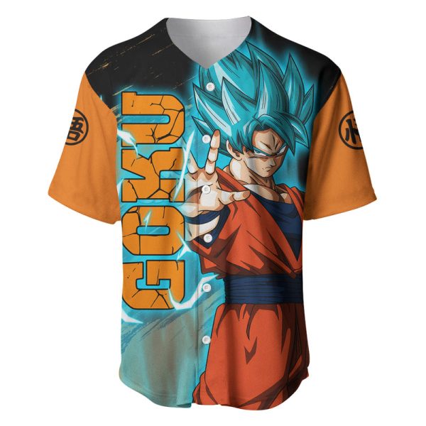 Goku Blue Anime - Dragon Ball Baseball Jersey Jezsport.com