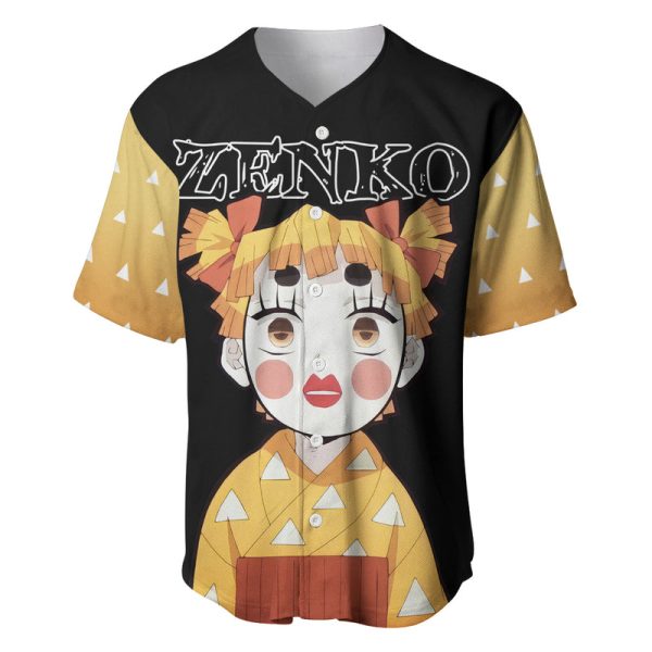 Zenitsu Zenko Demon Slayer Baseball Jersey Funny Face For Men and Women Jezsport.com