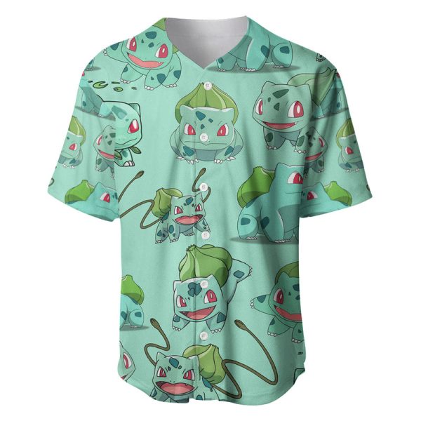 Bulbasaur Pokemon Baseball Jersey Pattern Style For Men and Women Jezsport.com