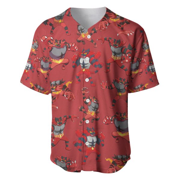 Incineroar Pokemon Baseball Jersey Pattern Style For Men and Women Jezsport.com