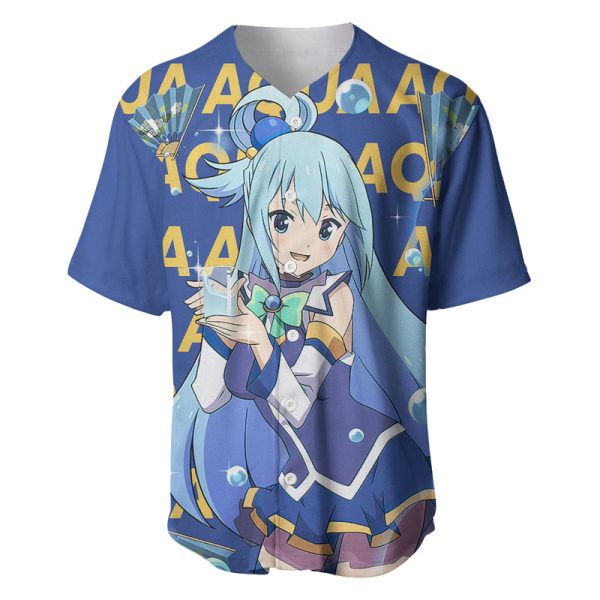 Aqua KonoSuba Baseball Jersey Anime Style For Men and Women Jezsport.com