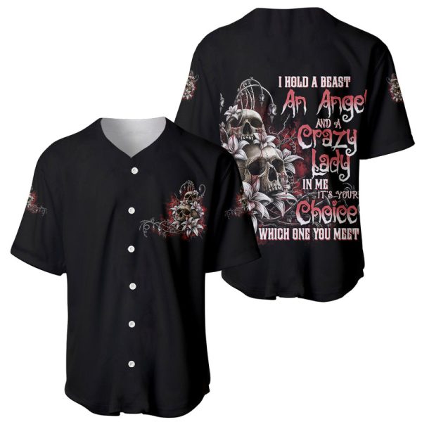 I Hold A Beast An Angel And A Crazy Lady In Me Baseball Jersey For Men and Women Jezsport.com