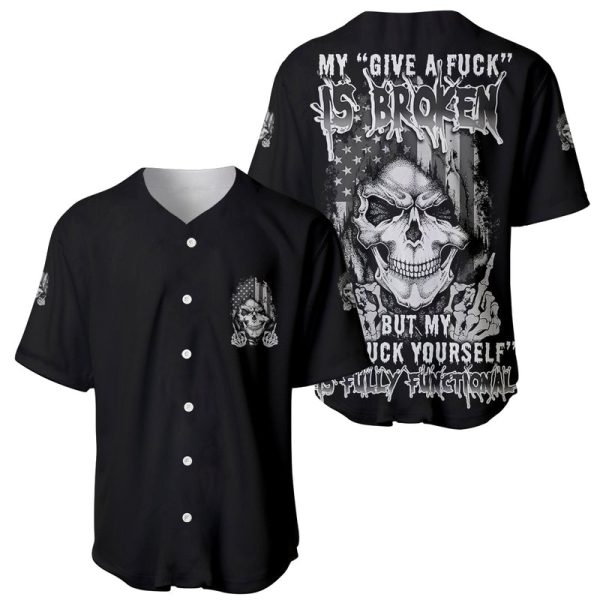 My Give A F Mad Skull Baseball Jersey For Men and Women Jezsport.com