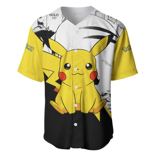 Pikachu Pokemon Anime Mix Manga Baseball Jersey Jezsport.com