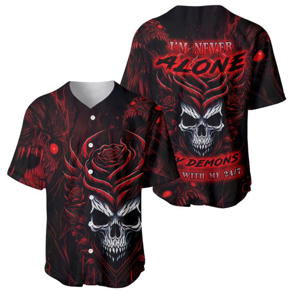 I'm Never Alone My Demon Are With Me 247 Baseball Jersey For Men and Women Jezsport.com