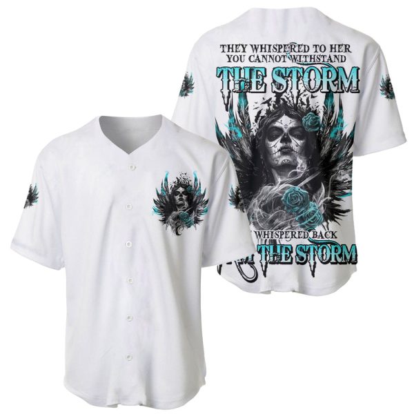 I Am The Storm Sugar Skull Baseball Jersey For Men and Women Jezsport.com