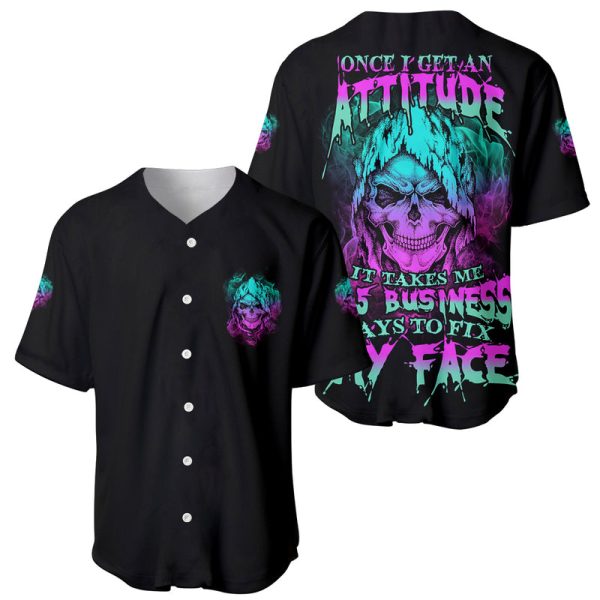 Once I Get An Attitude Reaper Baseball Jersey For Men and Women Jezsport.com