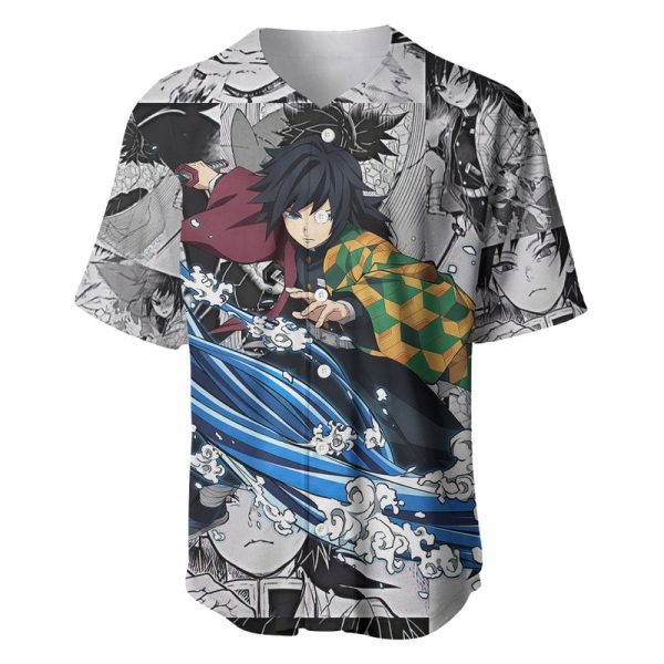 Giyu Tomioka - Demon Slayer Anime Mixed Manga Baseball Jersey For Men and Women Jezsport.com