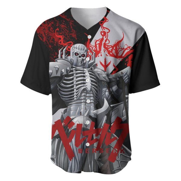 The Skull Knight Berserk Baseball Jersey Black Blood Style For Men and Women Jezsport.com